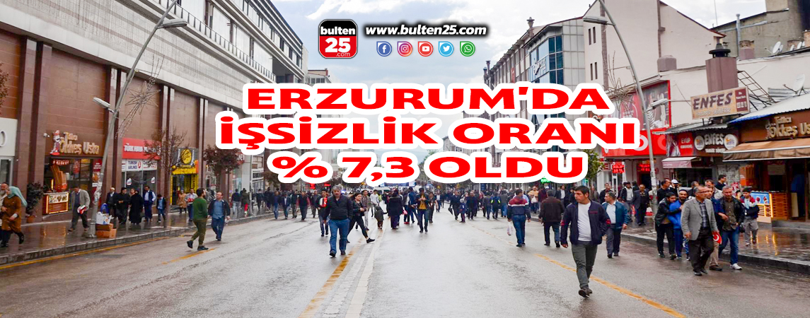 ERZURUM'DA İŞSİZLİK ORANI % 7,3 OLDU
