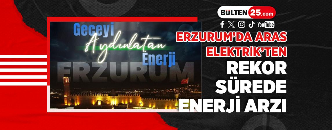 ERZURUM’DA ARAS ELEKTRİK’TEN REKOR SÜREDE ENERJİ ARZI