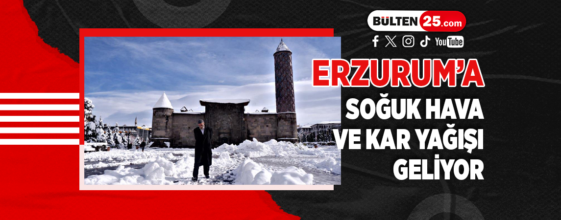 ERZURUM’A SOĞUK HAVA VE KAR YAĞIŞI GELİYOR