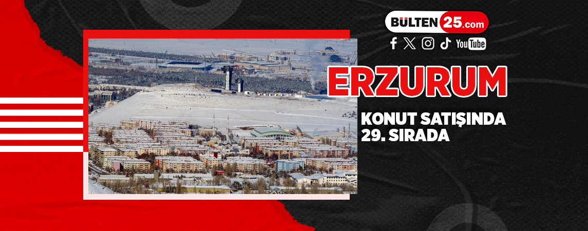 ERZURUM KONUT SATIŞINDA 29. SIRADA