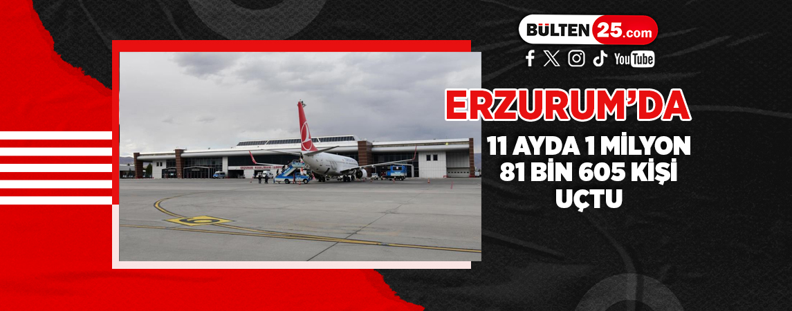 ERZURUM’DA 11 AYDA 1 MİLYON 81 BİN 605 KİŞİ UÇTU