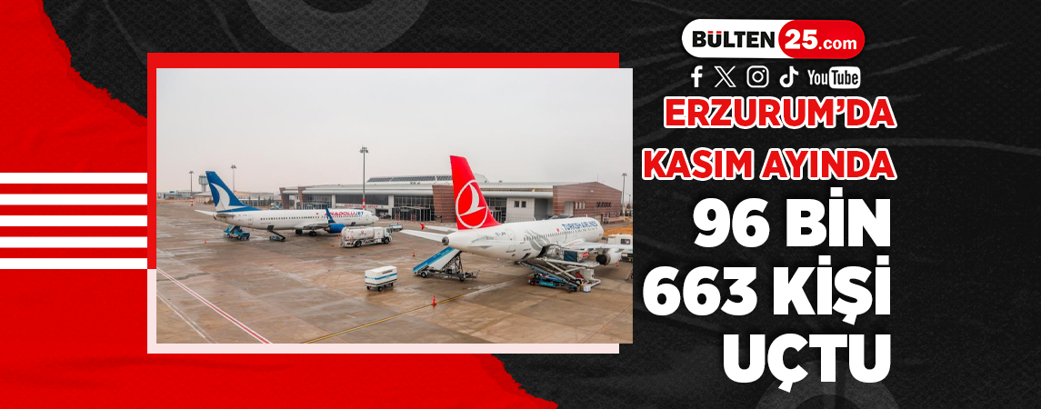 ERZURUM’DA KASIM AYINDA 96 BİN 663 KİŞİ UÇTU