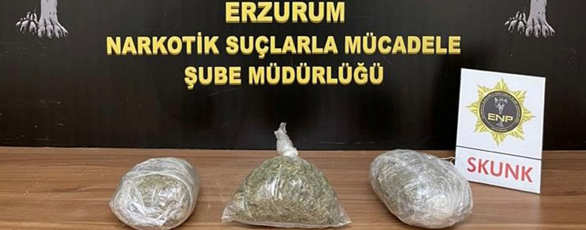 ERZURUM'DA NARKOTİK OPERASYONUNDA 8 ŞÜPHELİ GÖZALTINA ALINDI