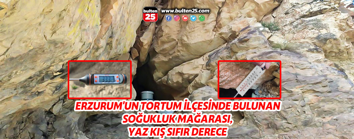 ERZURUM'UN TORTUM İLÇESİNDE BULUNAN SOĞUKLUK MAĞARASI, YAZ KIŞ SIFIR DERECE