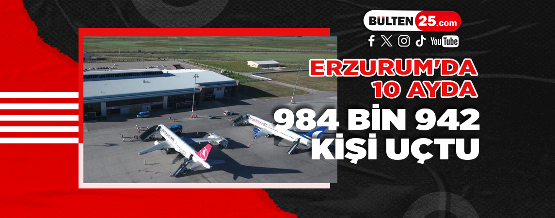 ERZURUM'DA 10 AYDA 984 BİN 942 KİŞİ UÇTU