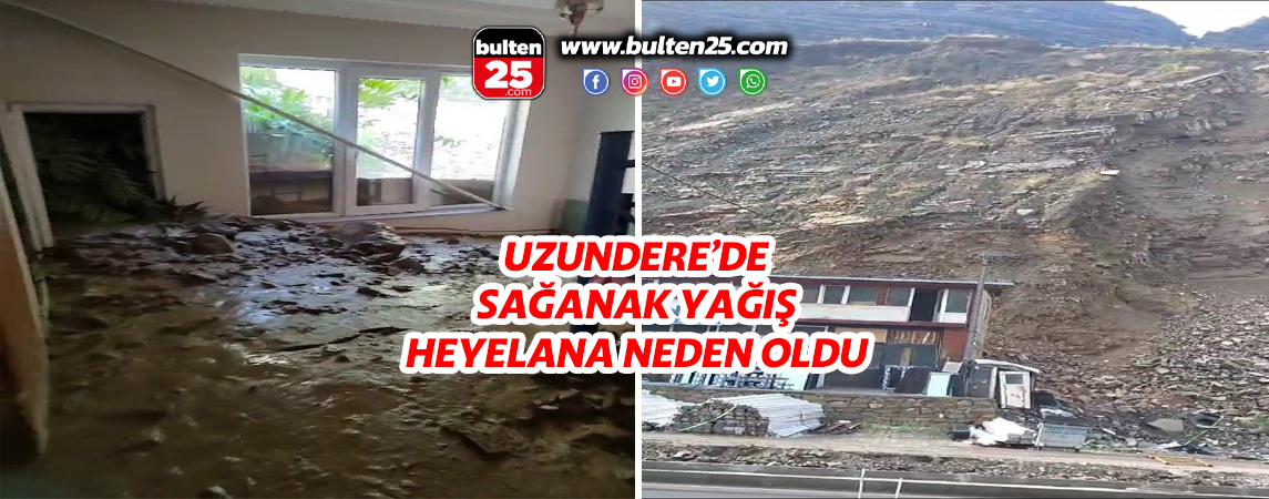 UZUNDERE’DE SAĞANAK YAĞIŞ HEYELANA NEDEN OLDU