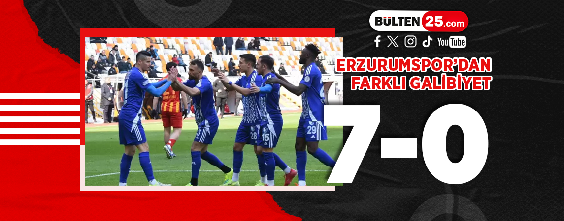 ERZURUMSPOR’DAN FARKLI GALİBİYET: 7-0