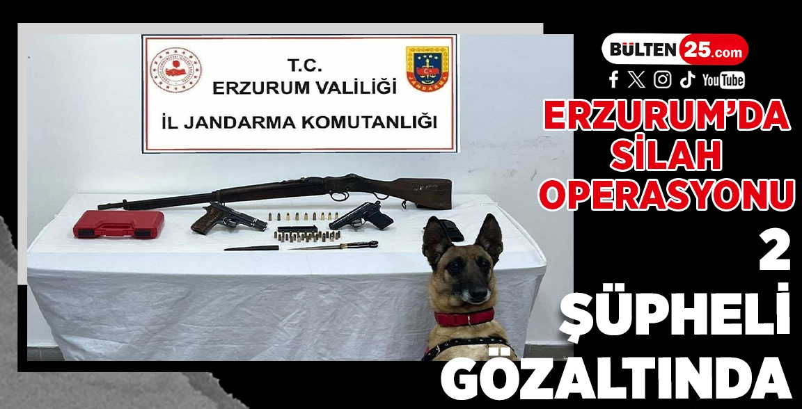 ERZURUM’DA SİLAH OPERASYONU: 2 ŞÜPHELİ GÖZALTINDA