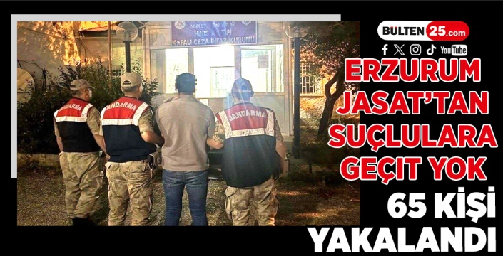 Erzurum JASAT’tan Suçlulara Geçit Yok: 65 Kişi Yakalandı