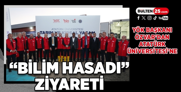 YÖK Başkanı Özvar’dan Atatürk Üniversitesine “Bilim Hasadı” Ziyareti