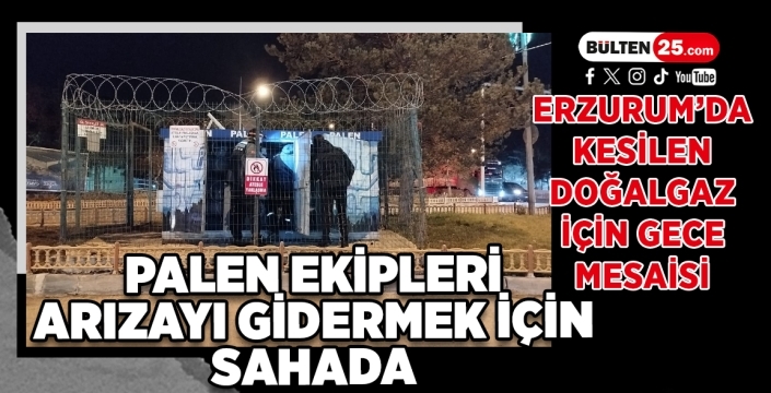 Erzurum’da Kesilen Doğalgaz İçin Gece Mesaisi: Palen Ekipleri Arızayı Gidermek İçin Sahada