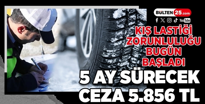 Kış Lastiği Zorunluluğu Bugün Başladı: 5 Ay Sürecek, Ceza 5.856 TL