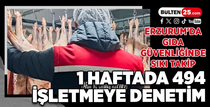 Erzurum'da Gıda Güvenliğinde Sıkı Takip: 1 Haftada 494 İşletmeye Denetim