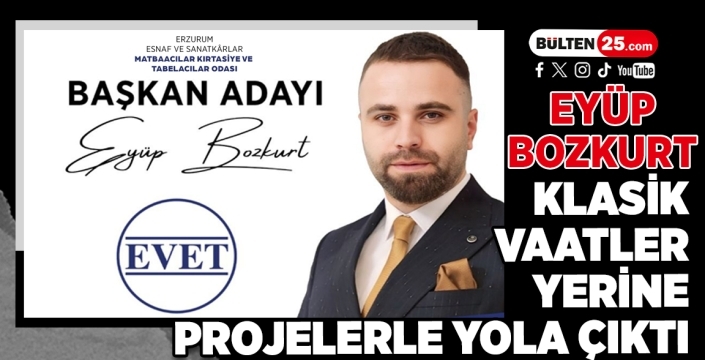 Eyüp Bozkurt, Klasik Vaatler Yerine Projelerle Yola Çıktı
