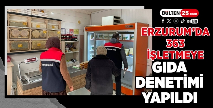 Erzurum’da 363 İşletmeye Gıda Denetimi Yapıldı