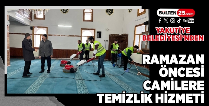 Yakutiye Belediyesi’nden Ramazan Öncesi Camilere Temizlik Hizmeti