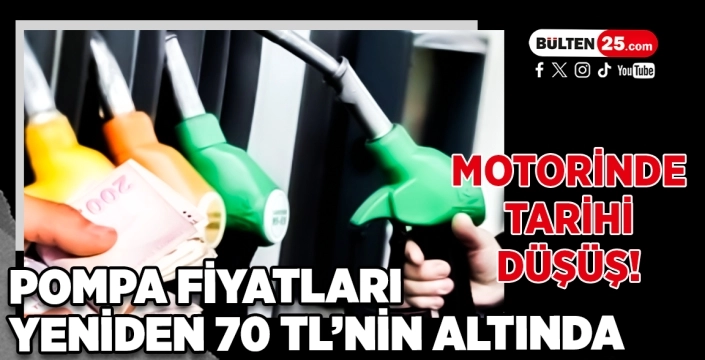 Motorinde Tarihi Düşüş! Pompa Fiyatları Yeniden 70 TL’nin Altında