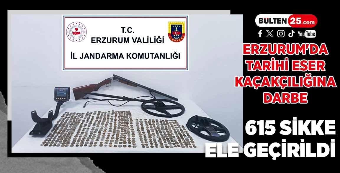 ERZURUM'DA TARİHİ ESER KAÇAKÇILIĞINA DARBE: 615 SİKKE ELE GEÇİRİLDİ