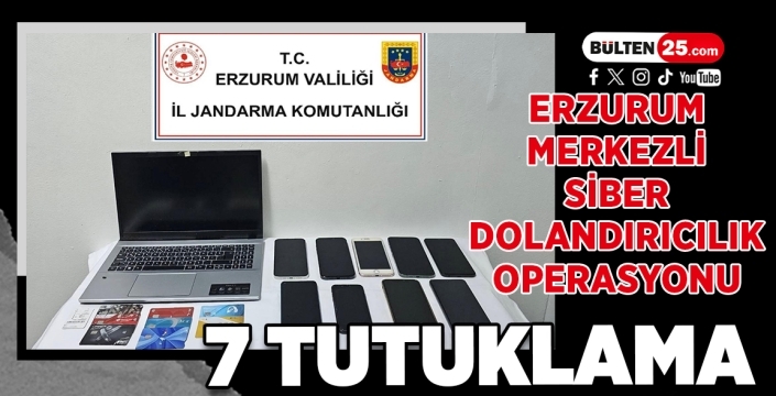 Erzurum Merkezli Siber Dolandırıcılık Operasyonu: 7 Tutuklama