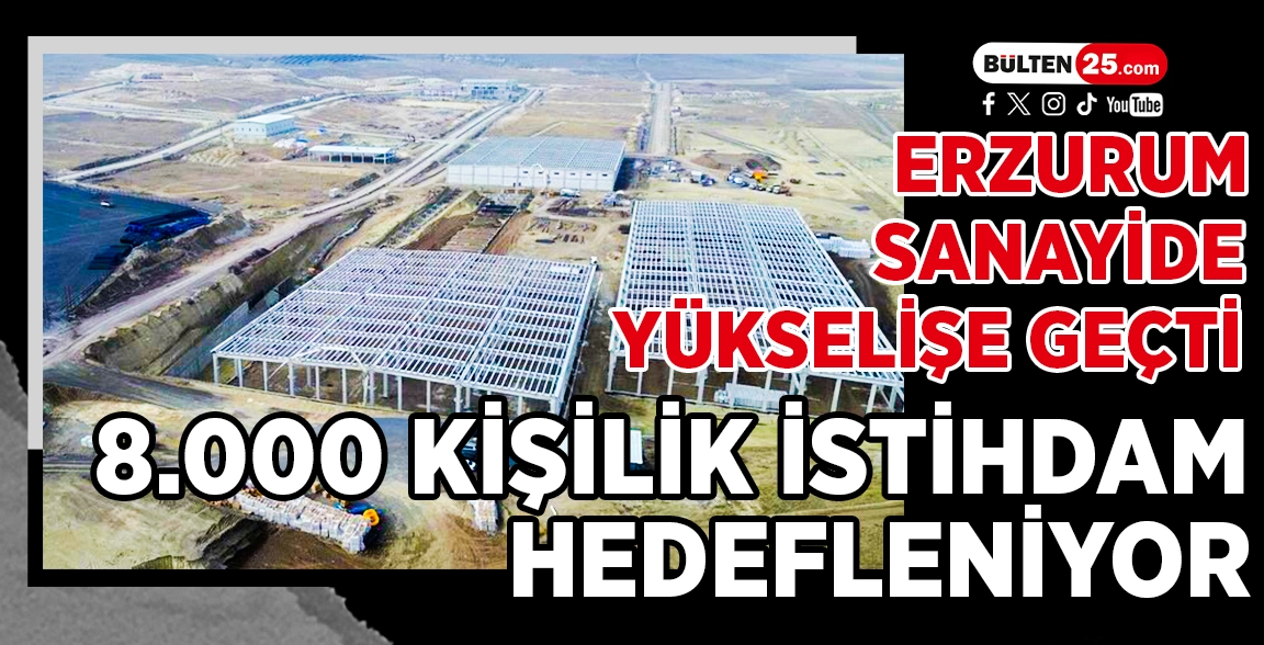 ERZURUM SANAYİDE YÜKSELİŞE GEÇTİ: 8.000 KİŞİLİK İSTİHDAM HEDEFLENİYOR