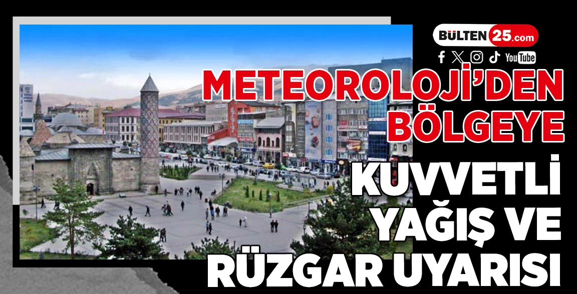 METEOROLOJİ’DEN BÖLGEYE KUVVETLİ YAĞIŞ VE RÜZGAR UYARISI