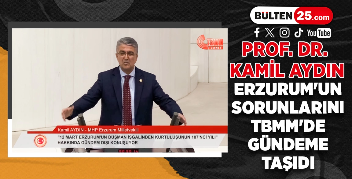 PROF. DR. KAMİL AYDIN, ERZURUM'UN SORUNLARINI TBMM'DE GÜNDEME TAŞIDI