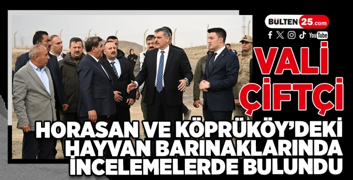 Vali Çiftçi, Horasan Ve Köprüköy’deki Hayvan Barınaklarında İncelemelerde Bulundu